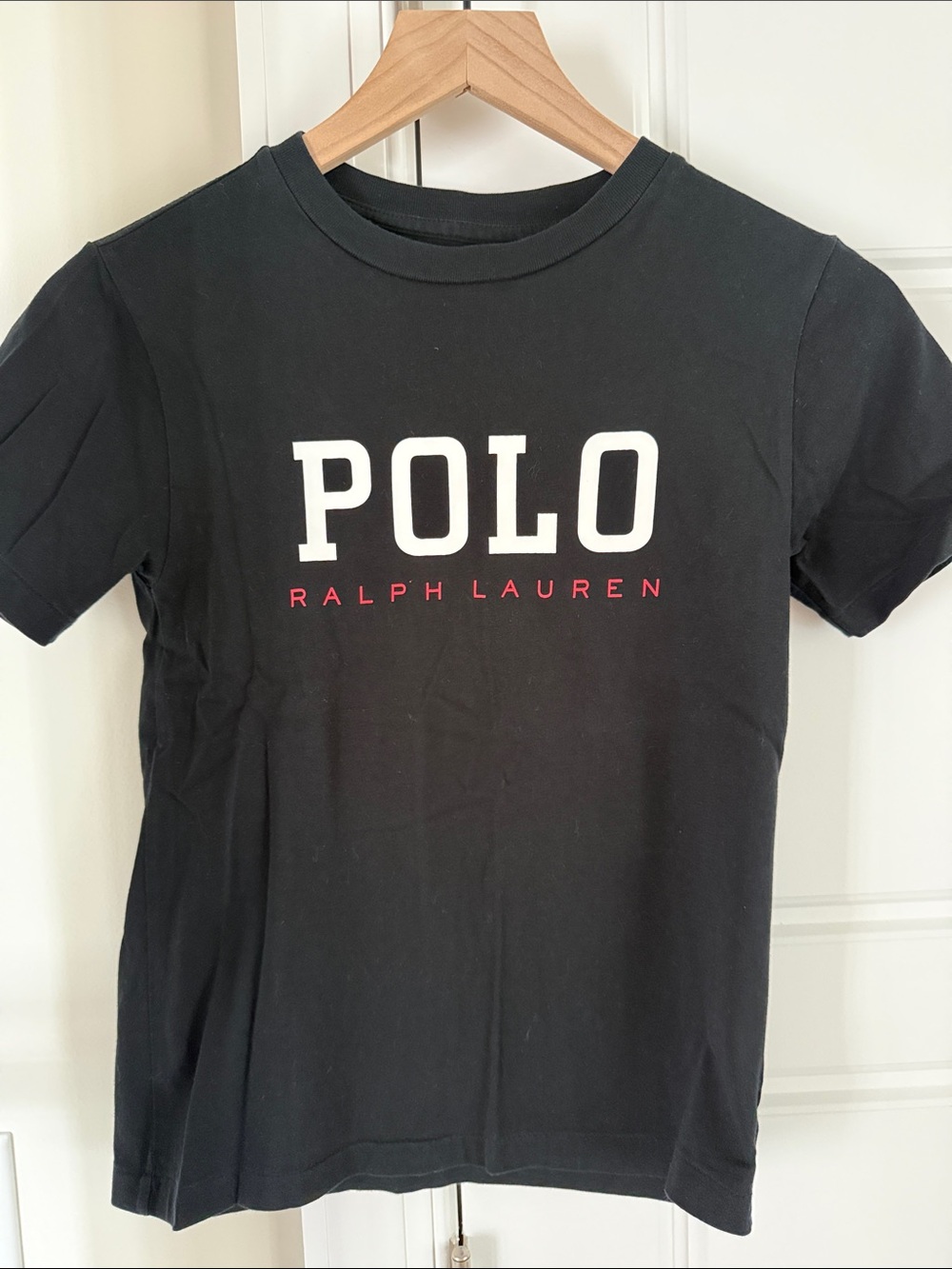 Polo by Ralph Lauren Black Tee with White and Red Logo